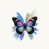 Rainbow Butterfly Sticker | Vibrant Brush Stroke Wings Vinyl Decal by The Sticker Era