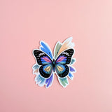 Rainbow Butterfly Sticker | Vibrant Brush Stroke Wings Vinyl Decal by The Sticker Era