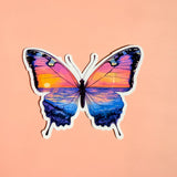 Ocean Sunset Butterfly Sticker | Aesthetic Waterproof Vinyl Decal by The Sticker Era