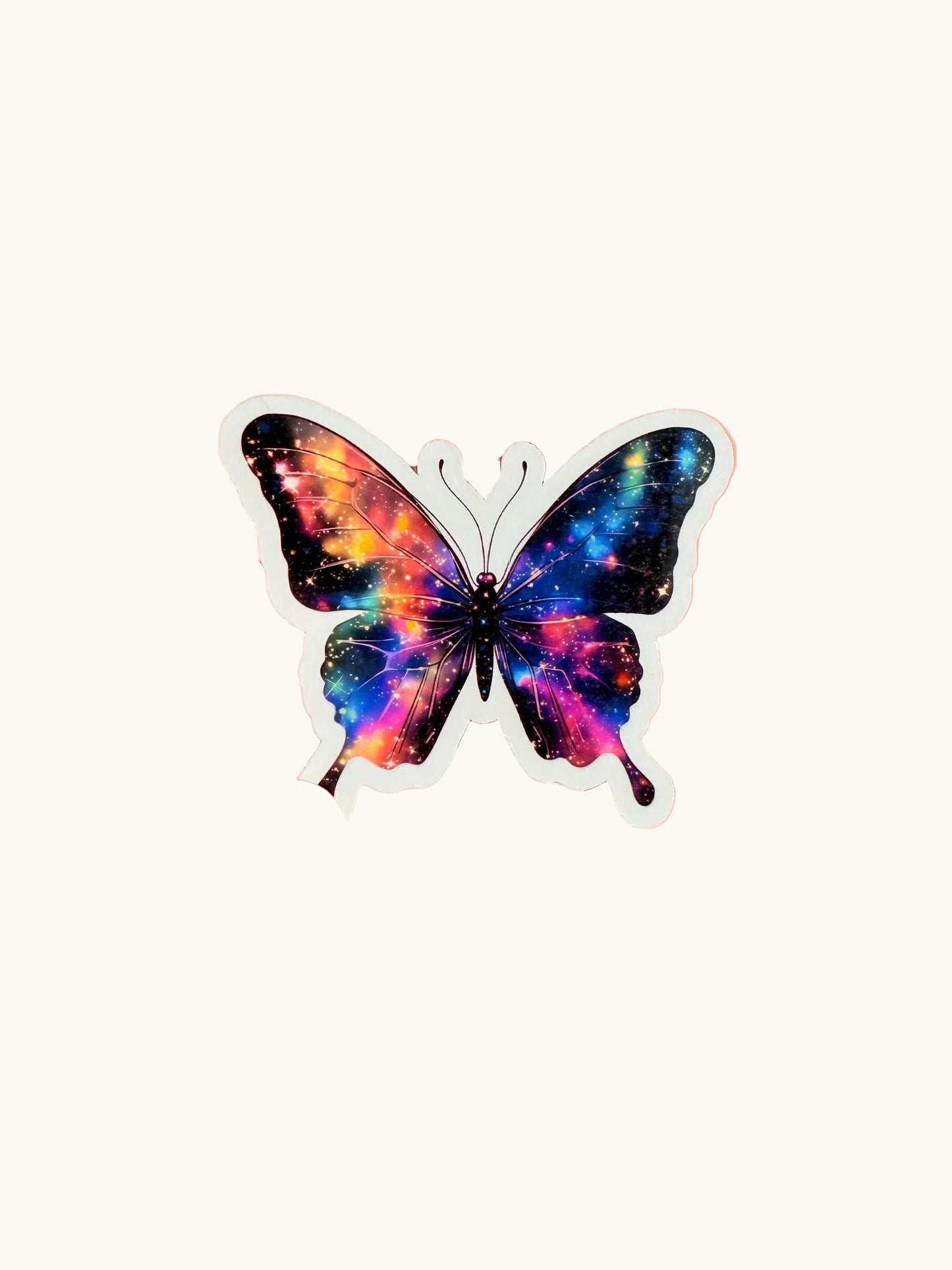 Galaxy Butterfly Sticker – Cosmic Vinyl Butterfly Decal | Holographic Space Aesthetic Waterproof Sticker for Journals & Laptops | Space gift - The Sticker Era