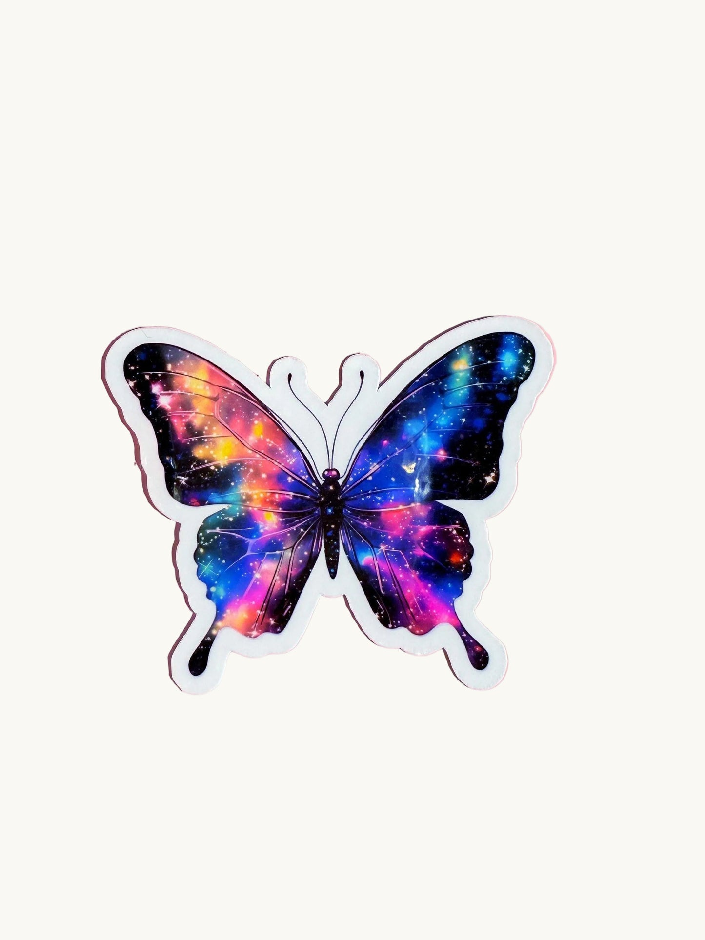 Galaxy Butterfly Sticker – Cosmic Vinyl Butterfly Decal | Holographic Space Aesthetic Waterproof Sticker for Journals & Laptops | Space gift - The Sticker Era
