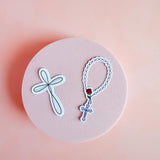 Cross & Rosary Sticker Set | Faith-Based Christian Vinyl Decals by The Sticker Era