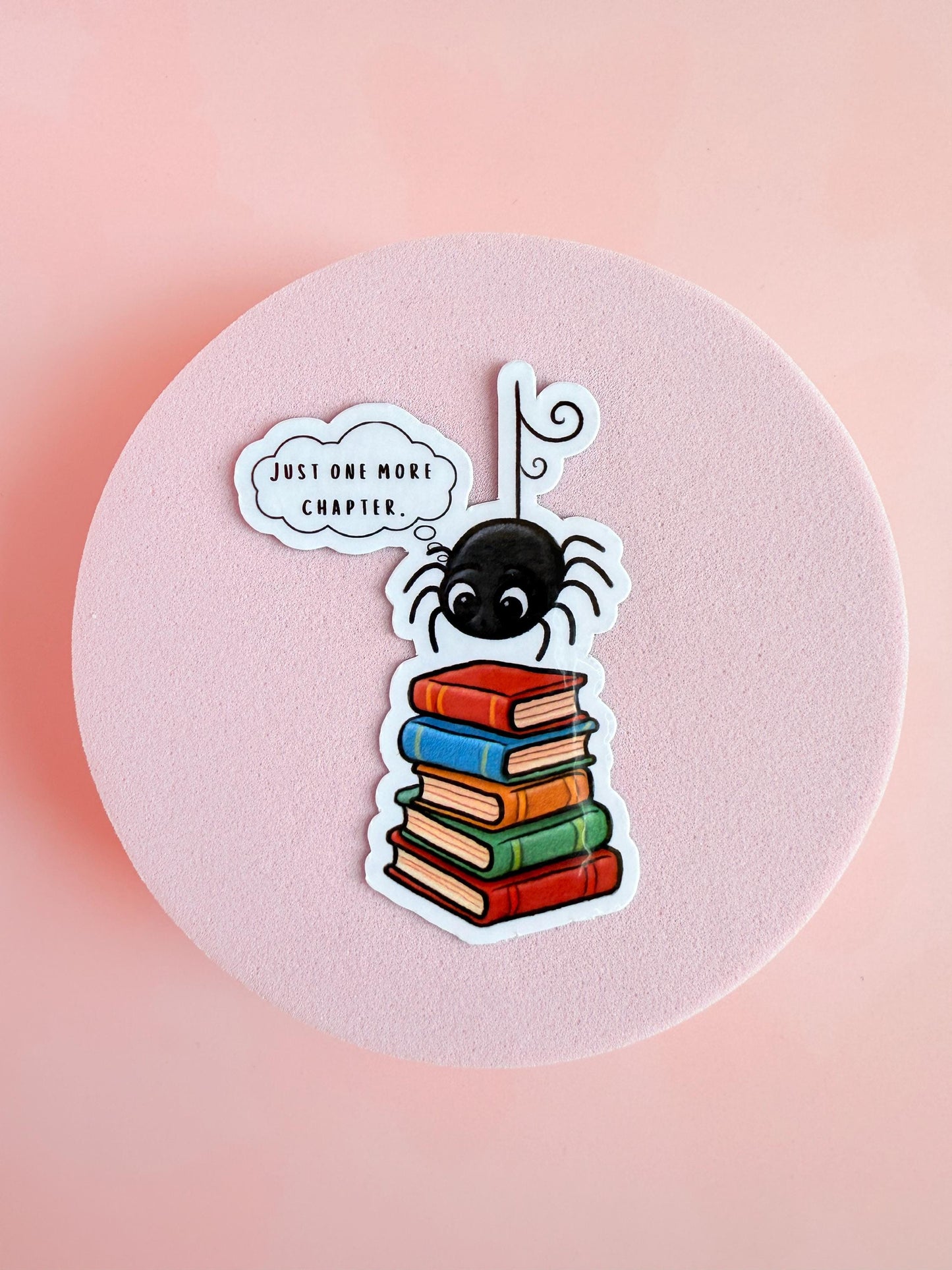 Just One More Chapter Book Sticker – Funny Bookish Spider Vinyl for Readers, Bookworms & Kindle Decor| kindle accsories| cute spider| - The Sticker Era