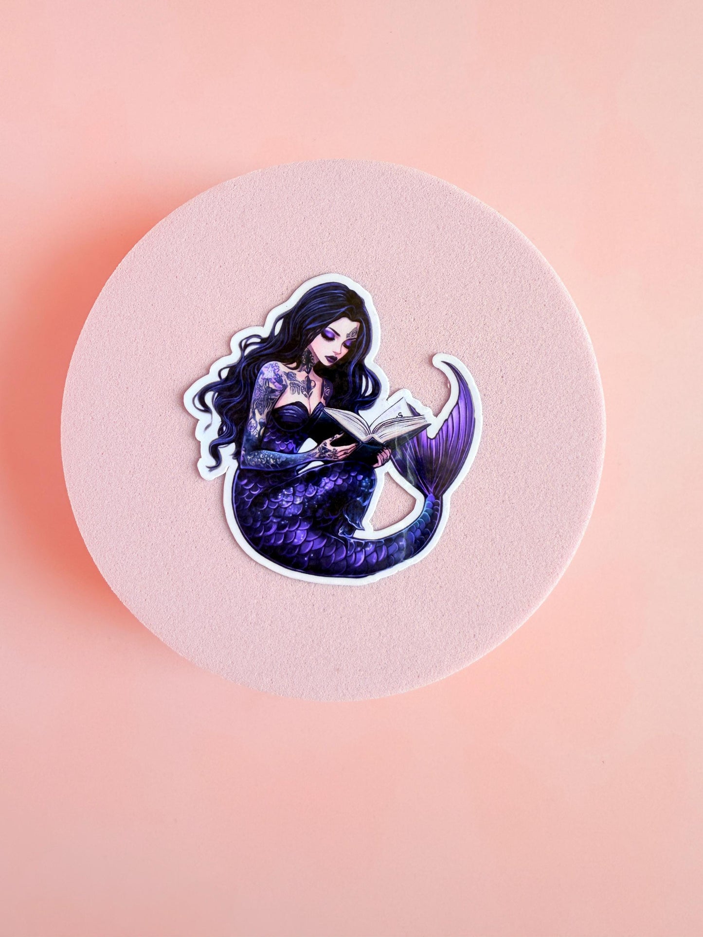 Dark Mermaid Book Sticker Set – Tattooed Reading Siren Vinyl Stickers for Fantasy Readers, Kindle Girls & Dark Romance Fans| siren mermaid - The Sticker Era