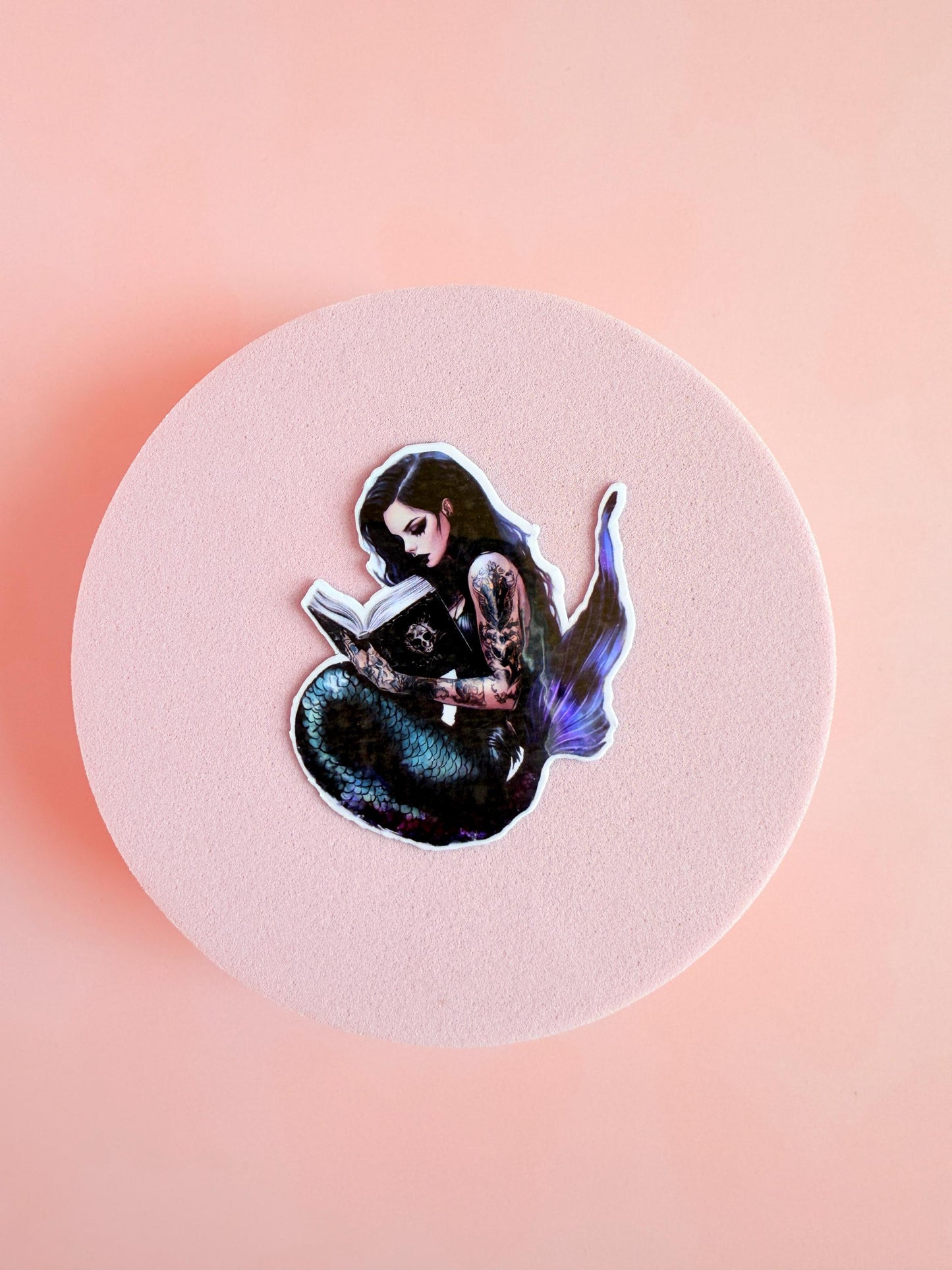 Dark Mermaid Book Sticker Set – Tattooed Reading Siren Vinyl Stickers for Fantasy Readers, Kindle Girls & Dark Romance Fans| siren mermaid - The Sticker Era