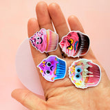 Funny Cupcake Sticker Pack | Emotionally Chaotic Dessert Vinyl Decals by The Sticker Era