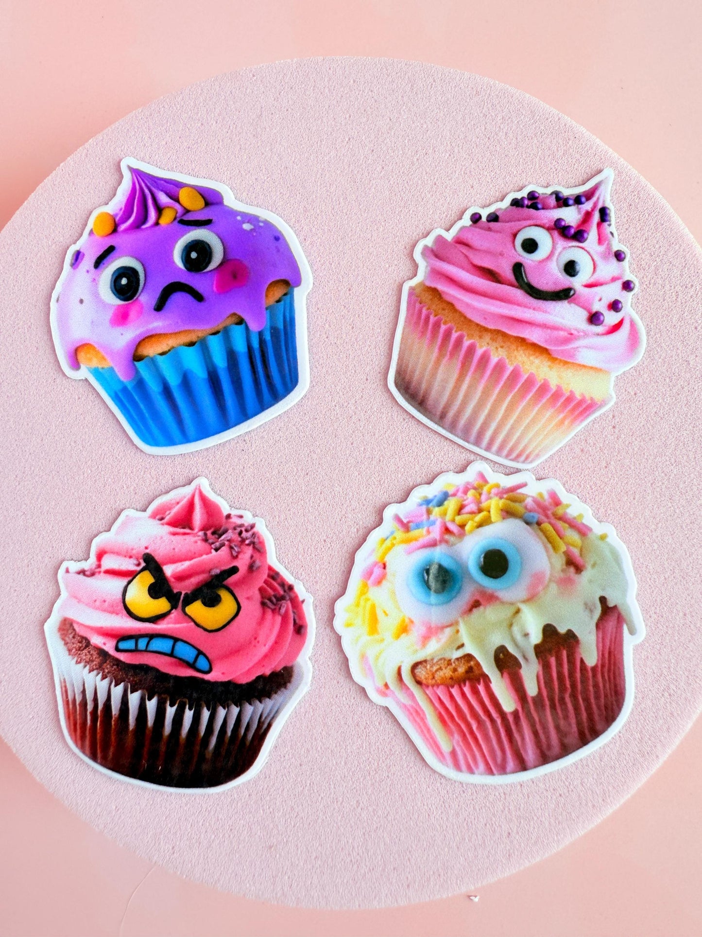 Funny Cupcake Sticker Pack – Emotionally Chaotic Dessert Vinyl Stickers for Laptops, Water Bottles & Journals| bakery stickers| cute food - The Sticker Era