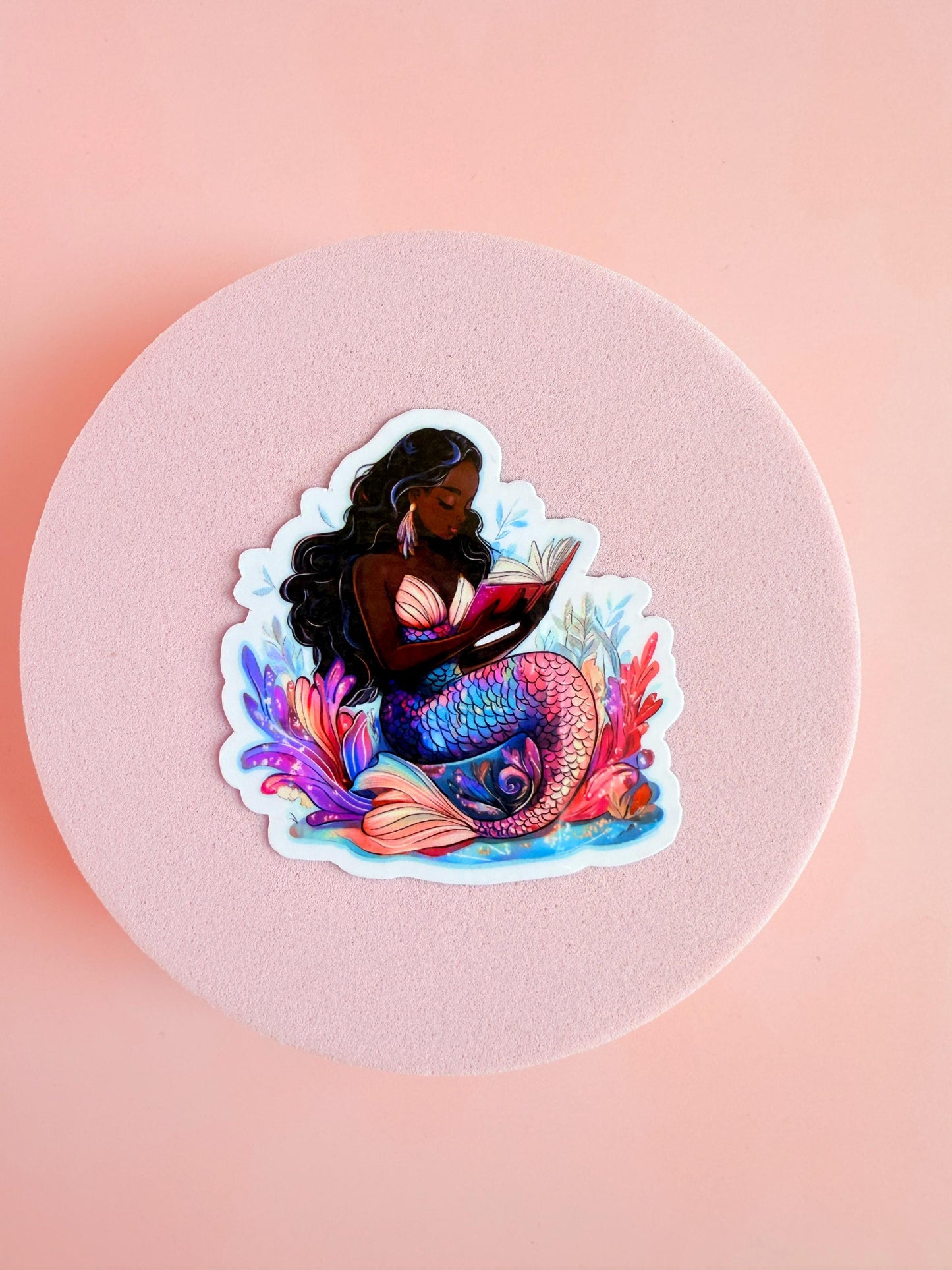 Black Mermaid Sticker Pack – Vibrant Vinyl Reading & Singing Mermaids for Journals, Water Bottles, Bookish Gifts| Mermaidcore Aesthetic | - The Sticker Era