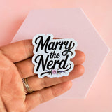 "Marry the Nerd" Sticker | Bookish Romance Vinyl Decal by The Sticker Era