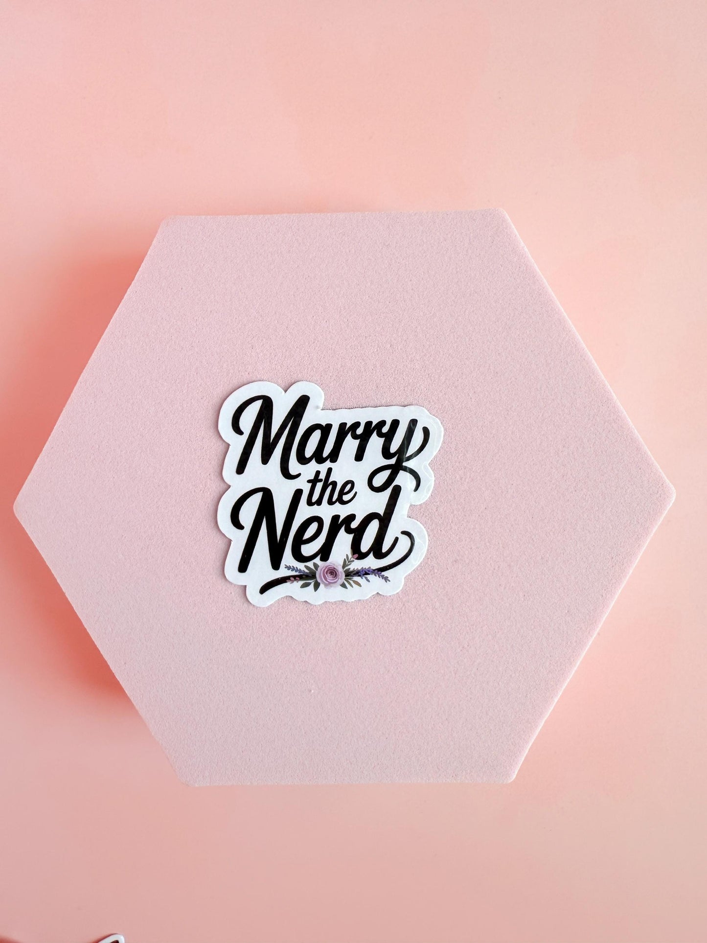 Marry the Nerd Sticker – Cute Bookish Romance Vinyl Sticker for Laptops, Kindles, Journals & Romance Readers| newlywed gift |wedding gift - The Sticker Era
