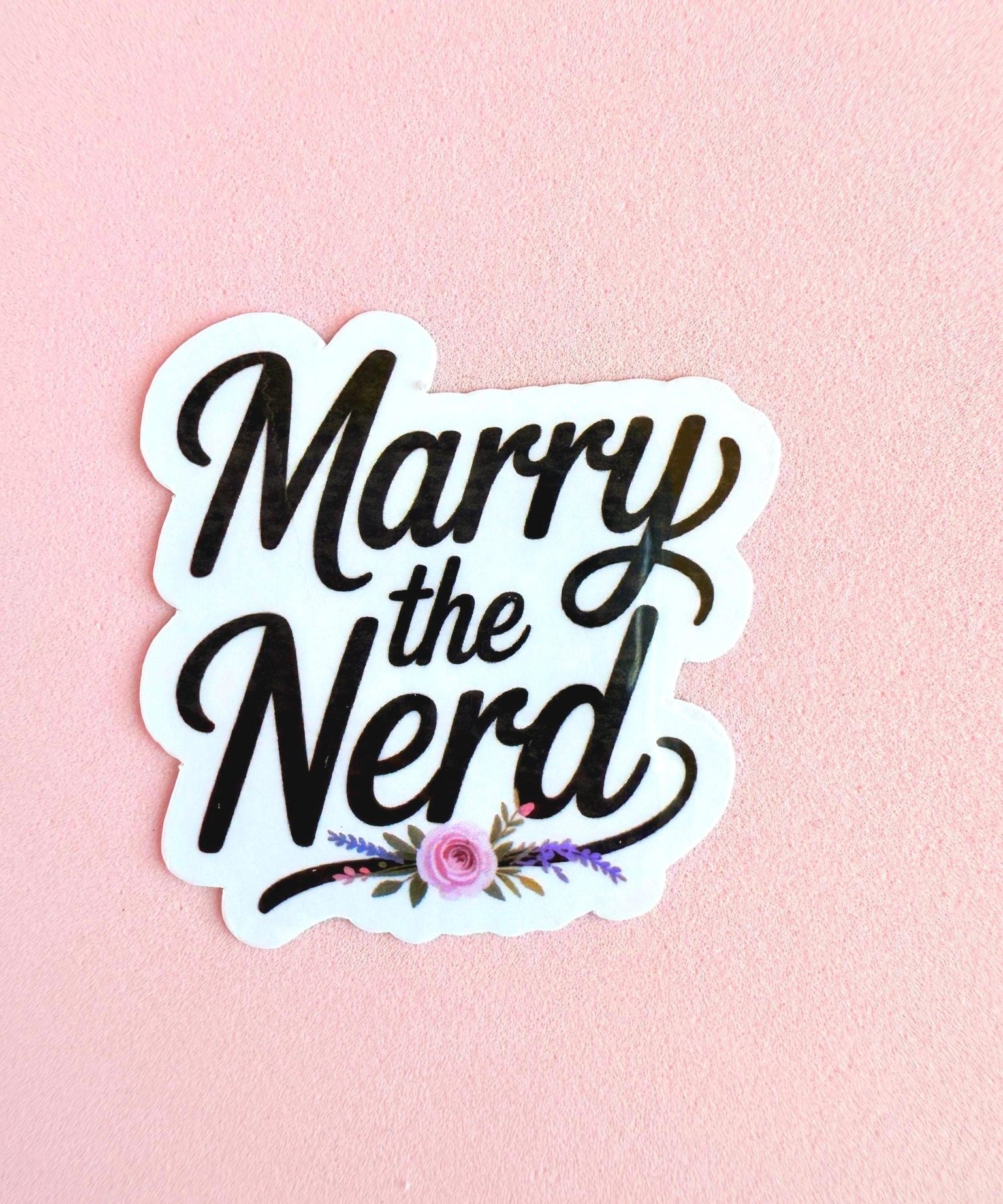 "Marry the Nerd" Sticker | Bookish Romance Vinyl Decal by The Sticker Era