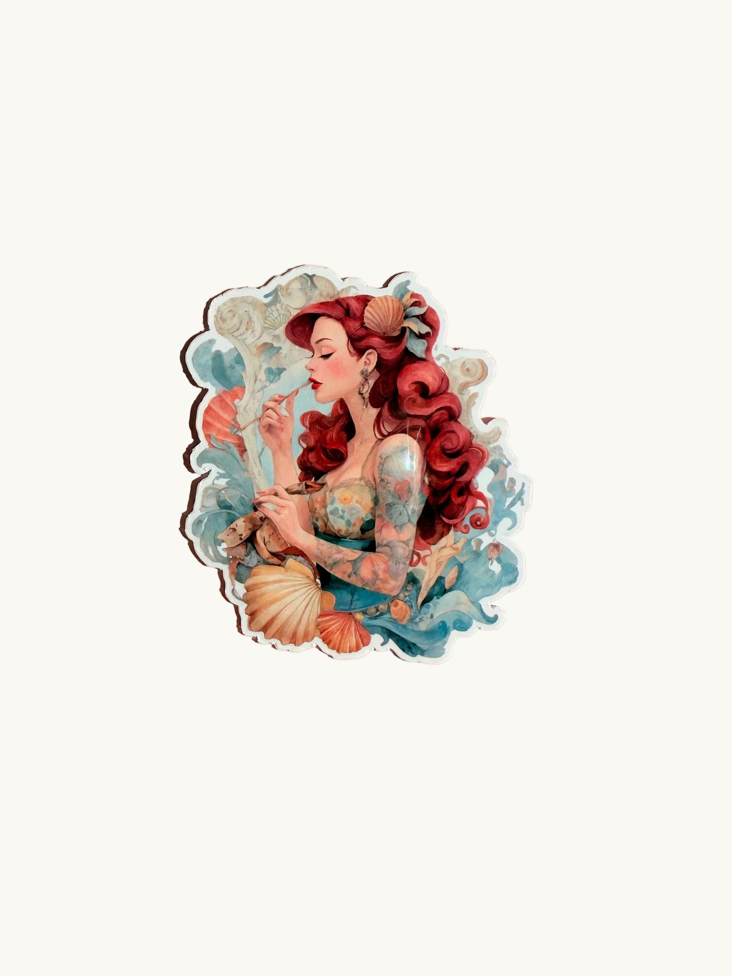 Tattooed Mermaid Sticker Pack | Reading Siren Vinyl Decals | Fantasy Book Lover Sticker Bundle | Waterproof Laptop Water Bottle Decals - The Sticker Era