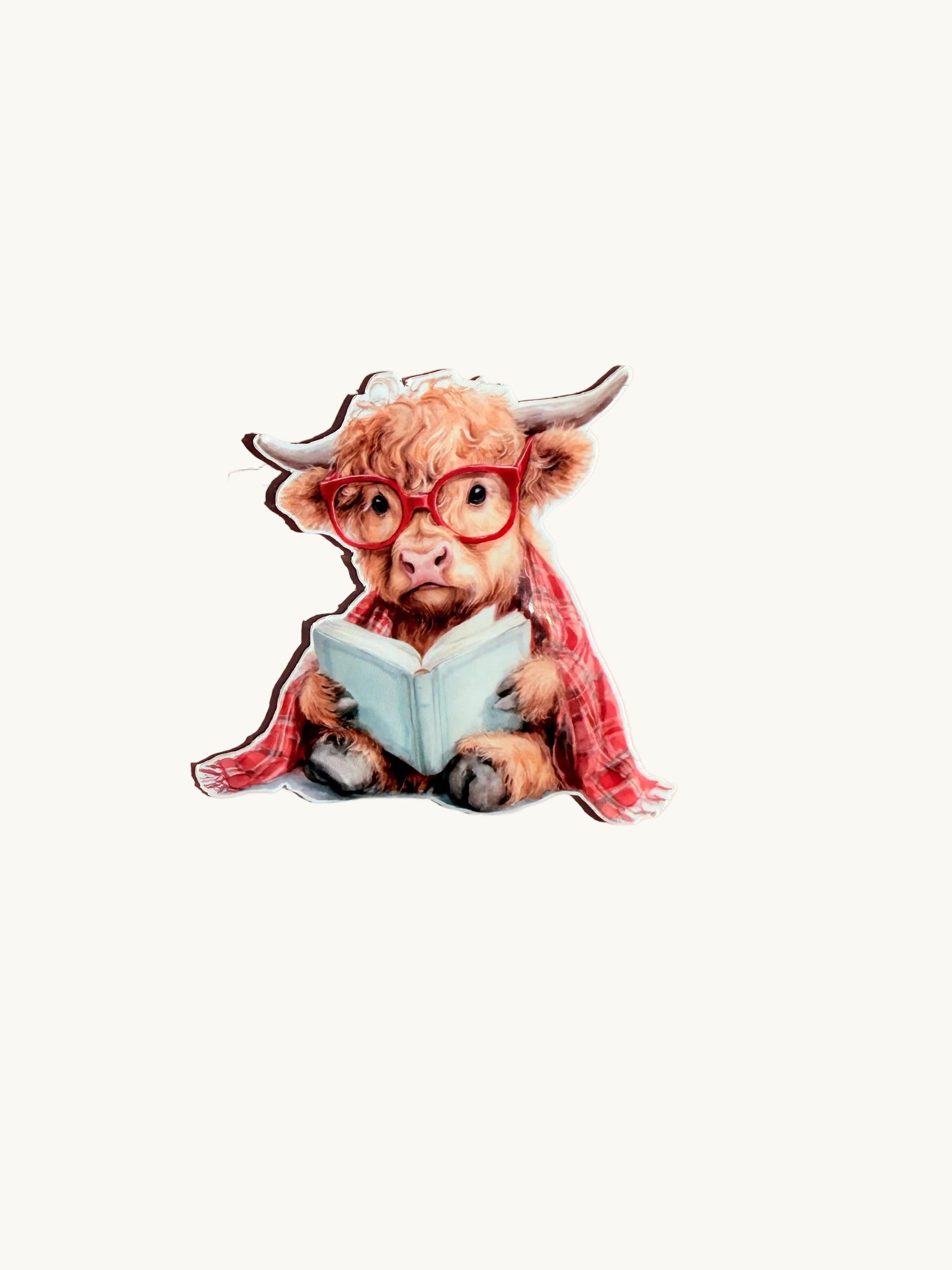 Cute Highland Cow Sticker Pack | Funny Cow Reading Decals | Animal Lover Vinyl Sticker Bundle | Bookworm Farm Animal Laptop Decor| gift - The Sticker Era