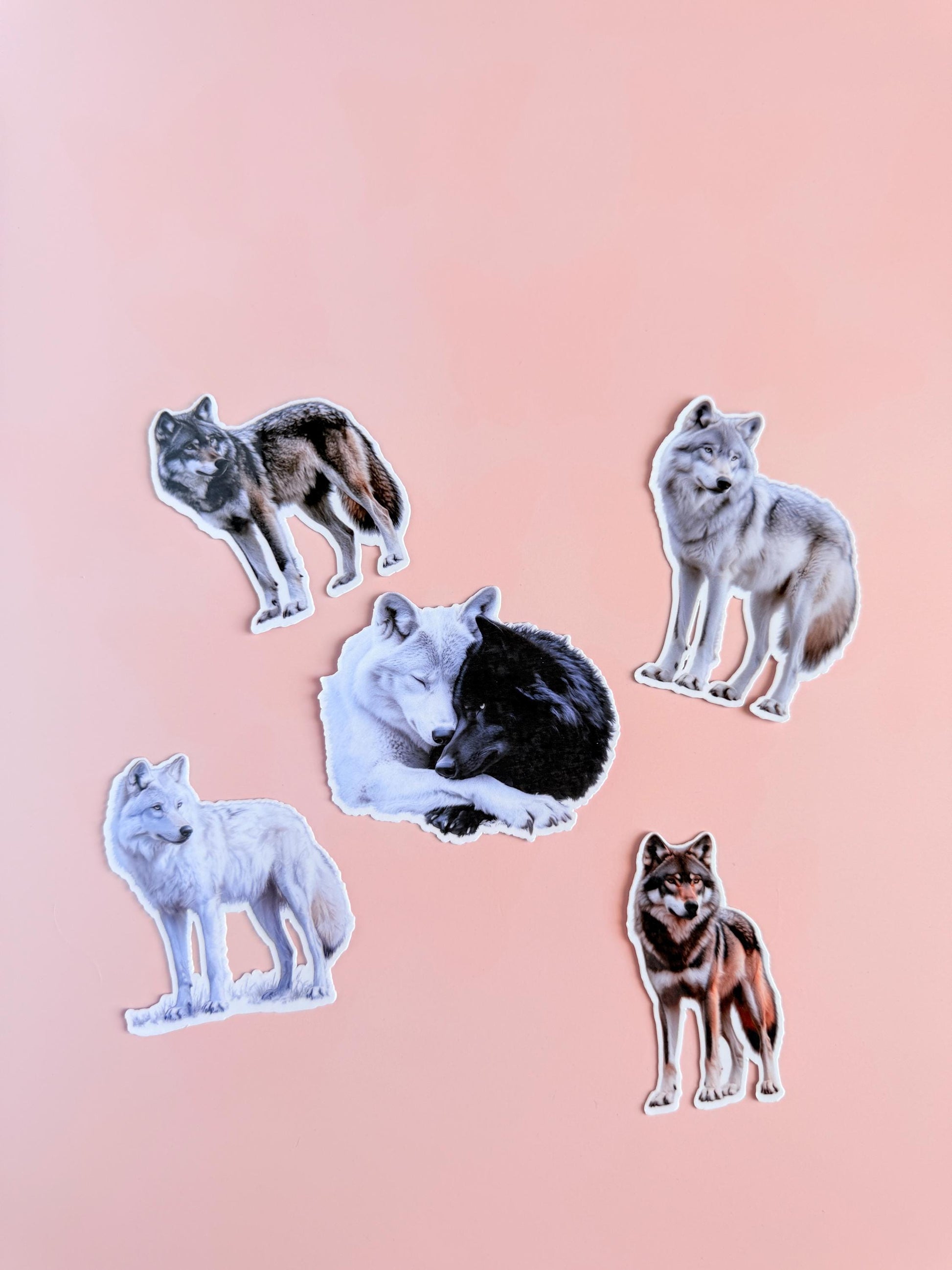 Wolf Stickers Pack – Realistic Wolf Art Vinyl Stickers for Water Bottles, Journals, Scrapbooks, Gifts, Laptop & Bookish Decor - The Sticker Era