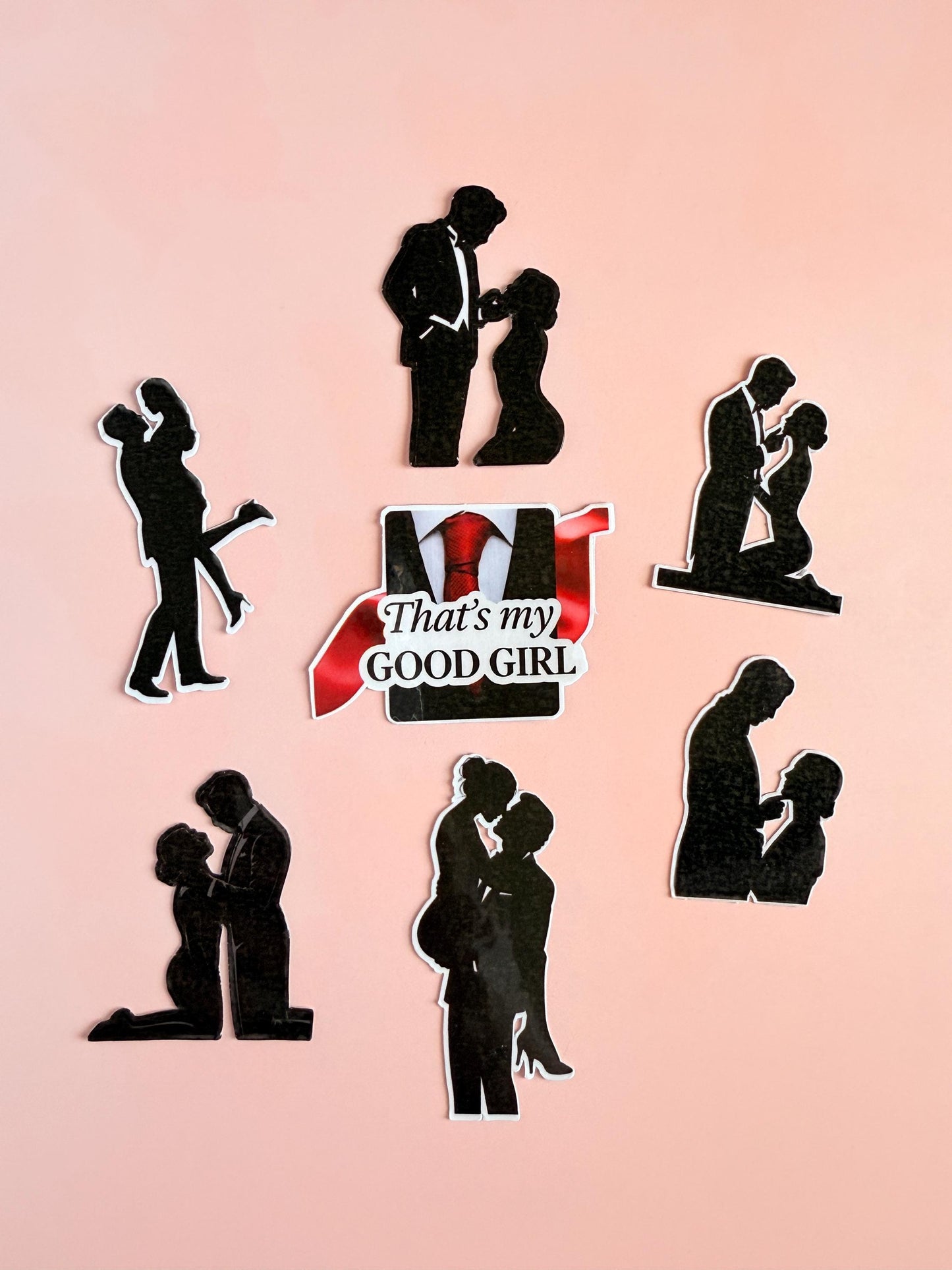 Dark Romance Sticker Pack – “That’s My Good Girl” Couple Silhouettes, Spicy Bookish Vinyl Stickers for Journals, Kindles, and Romance Tropes - The Sticker Era