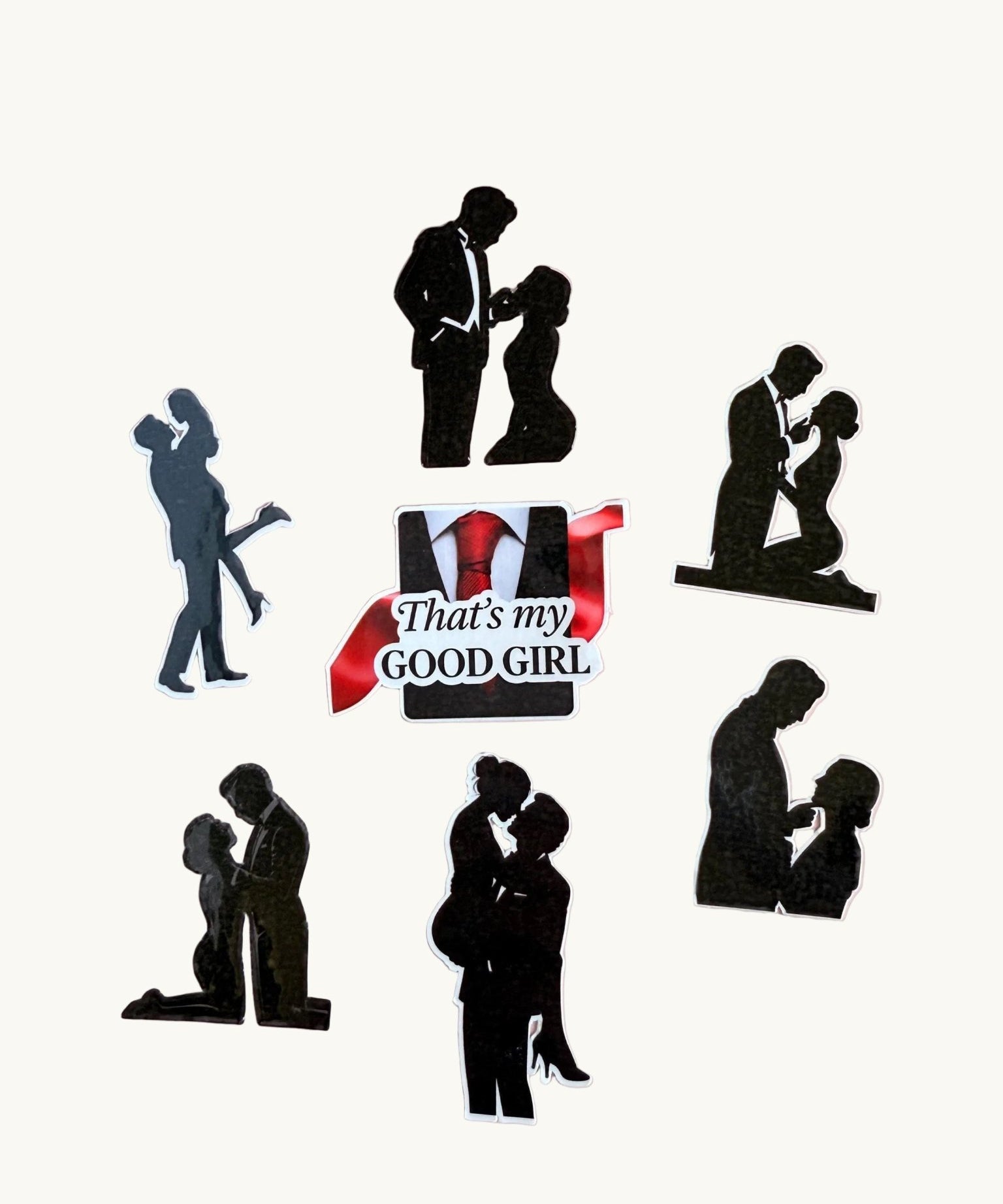 "That's My Good Girl" Dark Romance Sticker Pack | Couple Silhouette Spicy Vinyl Decals by The Sticker Era