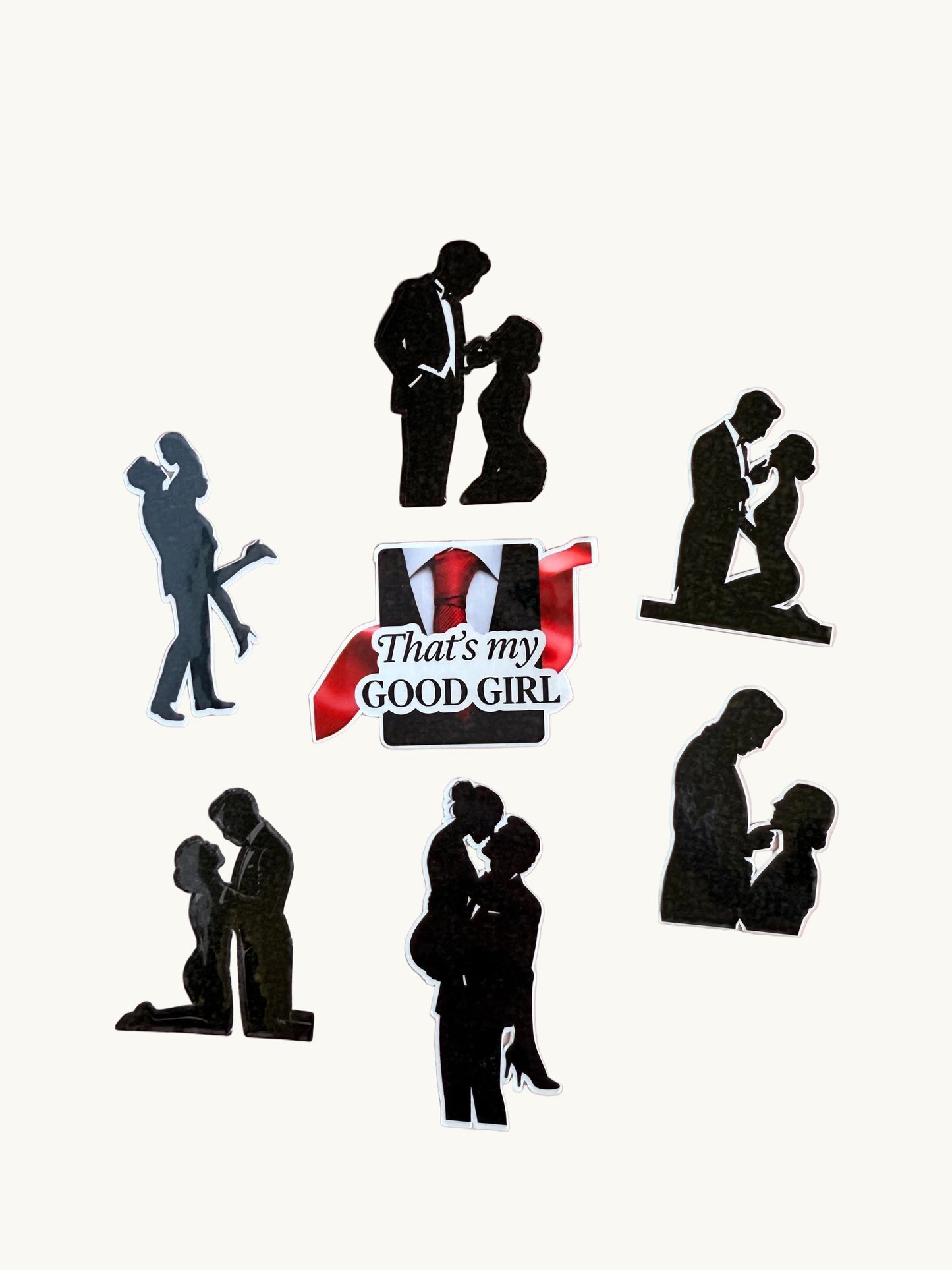 Dark Romance Sticker Pack – “That’s My Good Girl” Couple Silhouettes, Spicy Bookish Vinyl Stickers for Journals, Kindles, and Romance Tropes - The Sticker Era