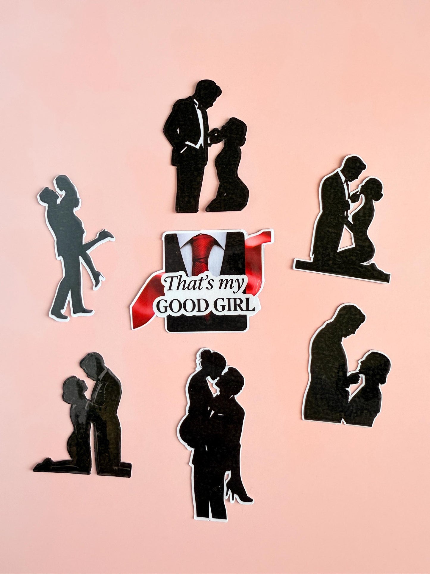Dark Romance Sticker Pack – “That’s My Good Girl” Couple Silhouettes, Spicy Bookish Vinyl Stickers for Journals, Kindles, and Romance Tropes - The Sticker Era