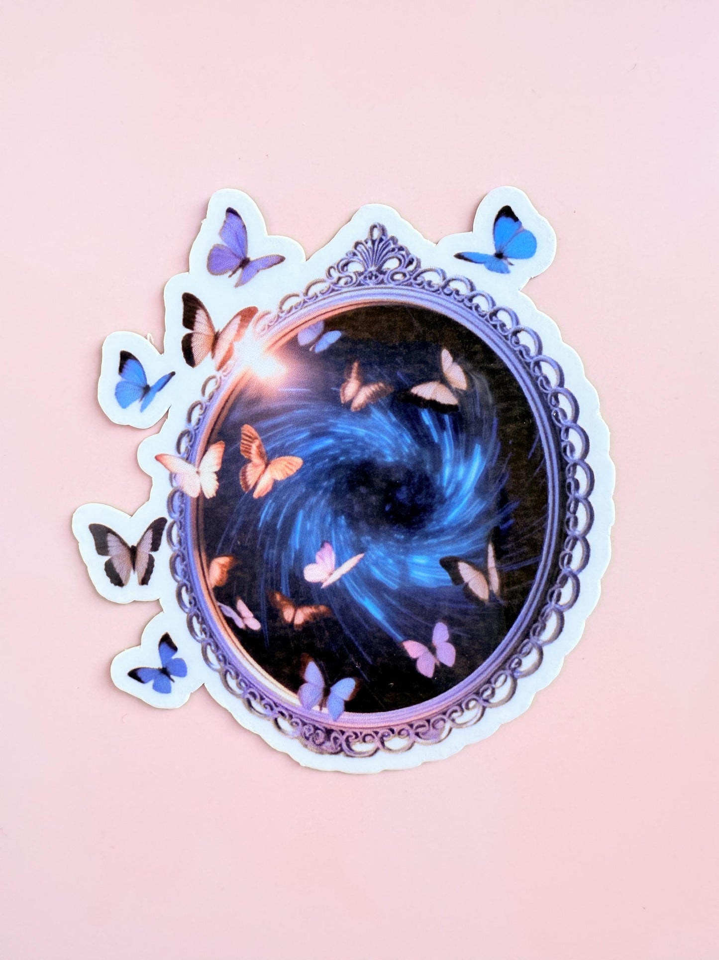 Magic Mirror Sticker | Butterfly Portal Decal | Whimsical Fantasy Art | Celestial Mirror | Matte Finish | Laptop & Bookish Decor| fantasy - The Sticker Era