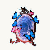 Magic Mirror Sticker | Butterfly Portal Fantasy Art Vinyl Decal by The Sticker Era