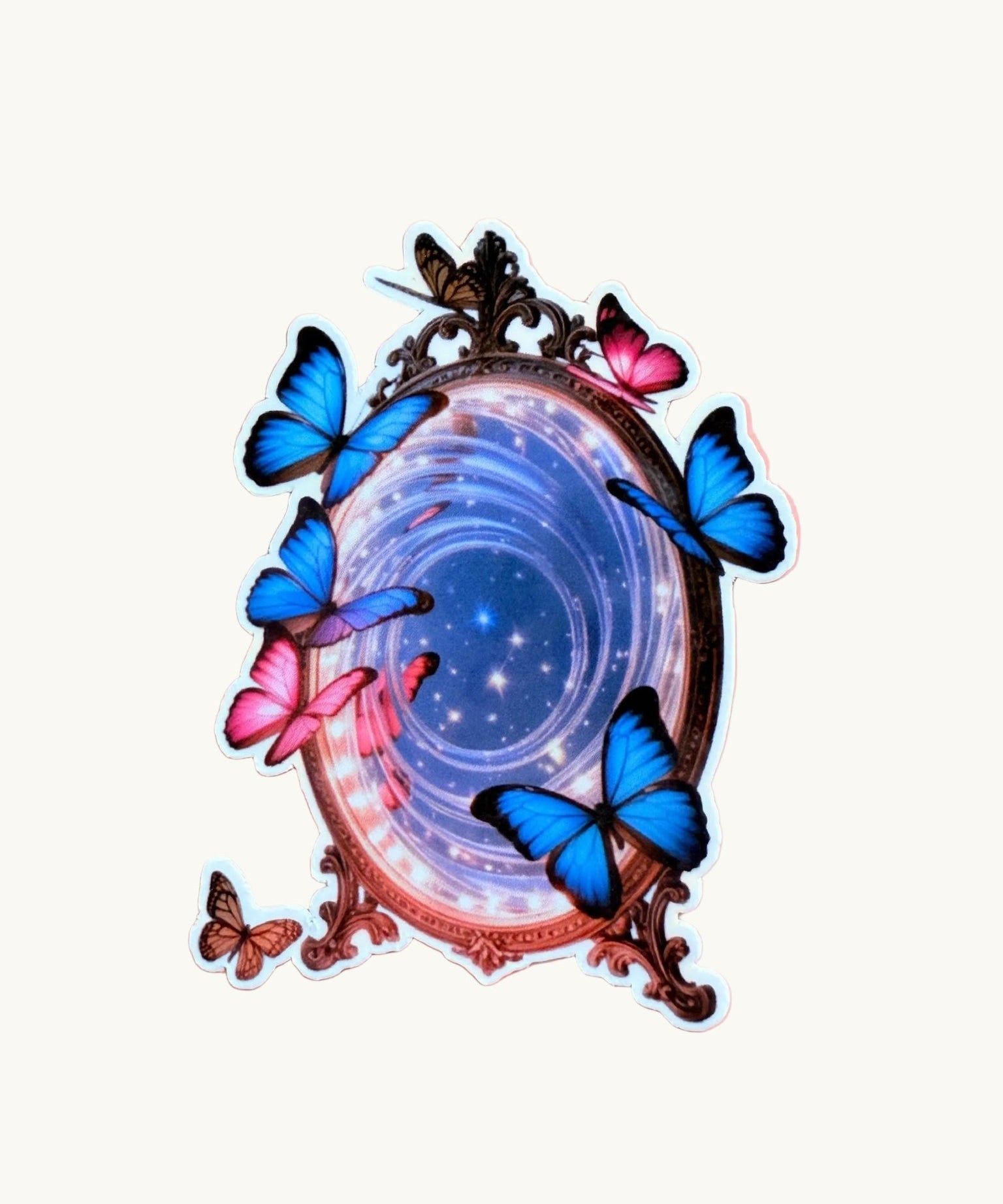 Magic Mirror Sticker | Butterfly Portal Fantasy Art Vinyl Decal by The Sticker Era