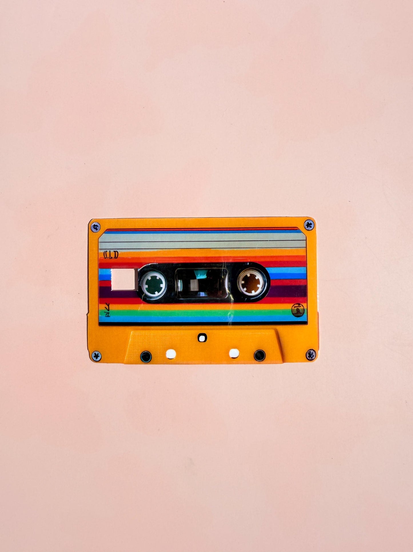 Retro Cassette Tape Debit Card Skin - Rainbow Stripes - 80s 90s Nostalgia - Unique Vinyl Sticker for Payment Cards - The Sticker Era