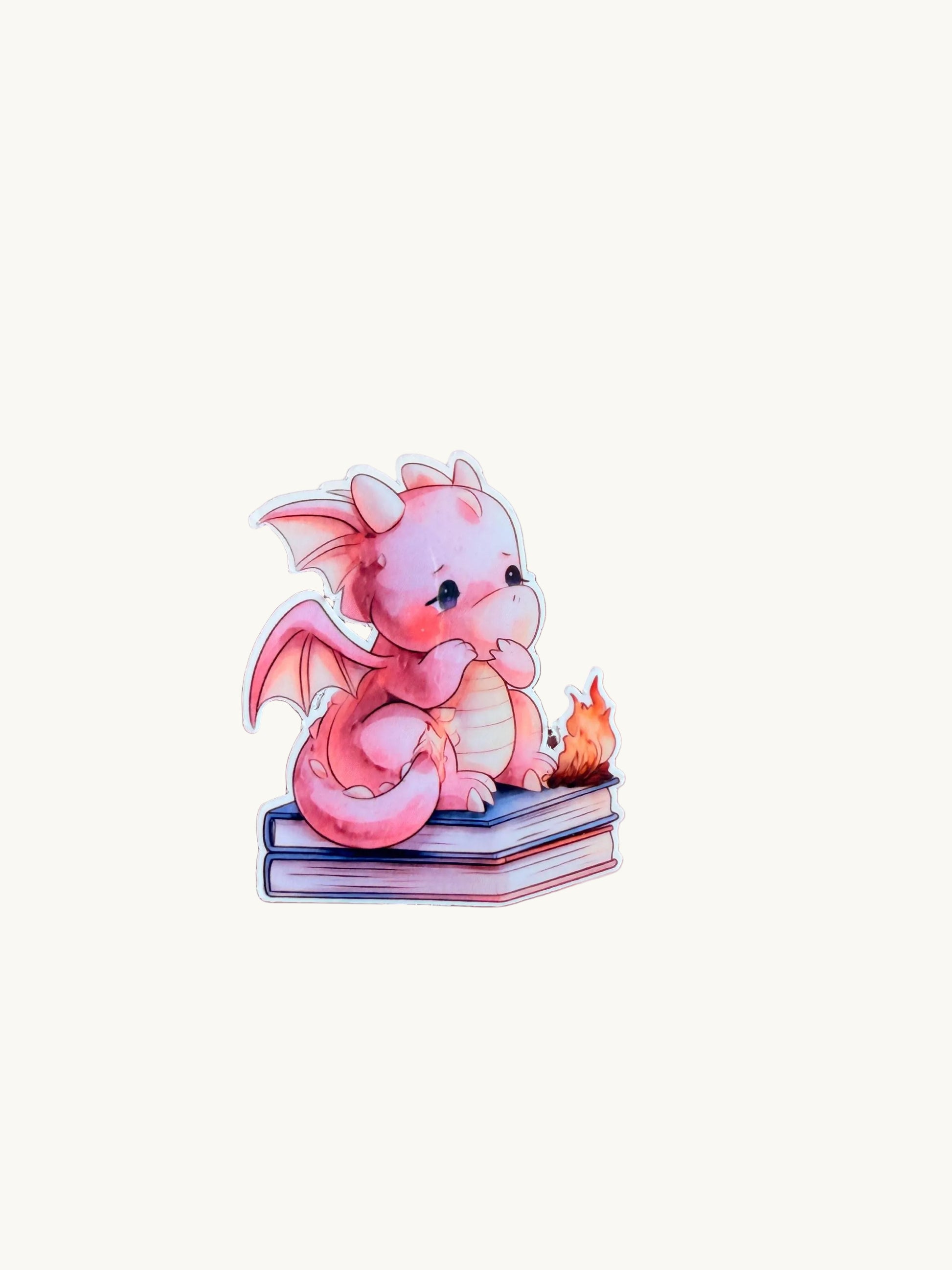 Pink dragon sticker on laptop - bookish decal for readers
