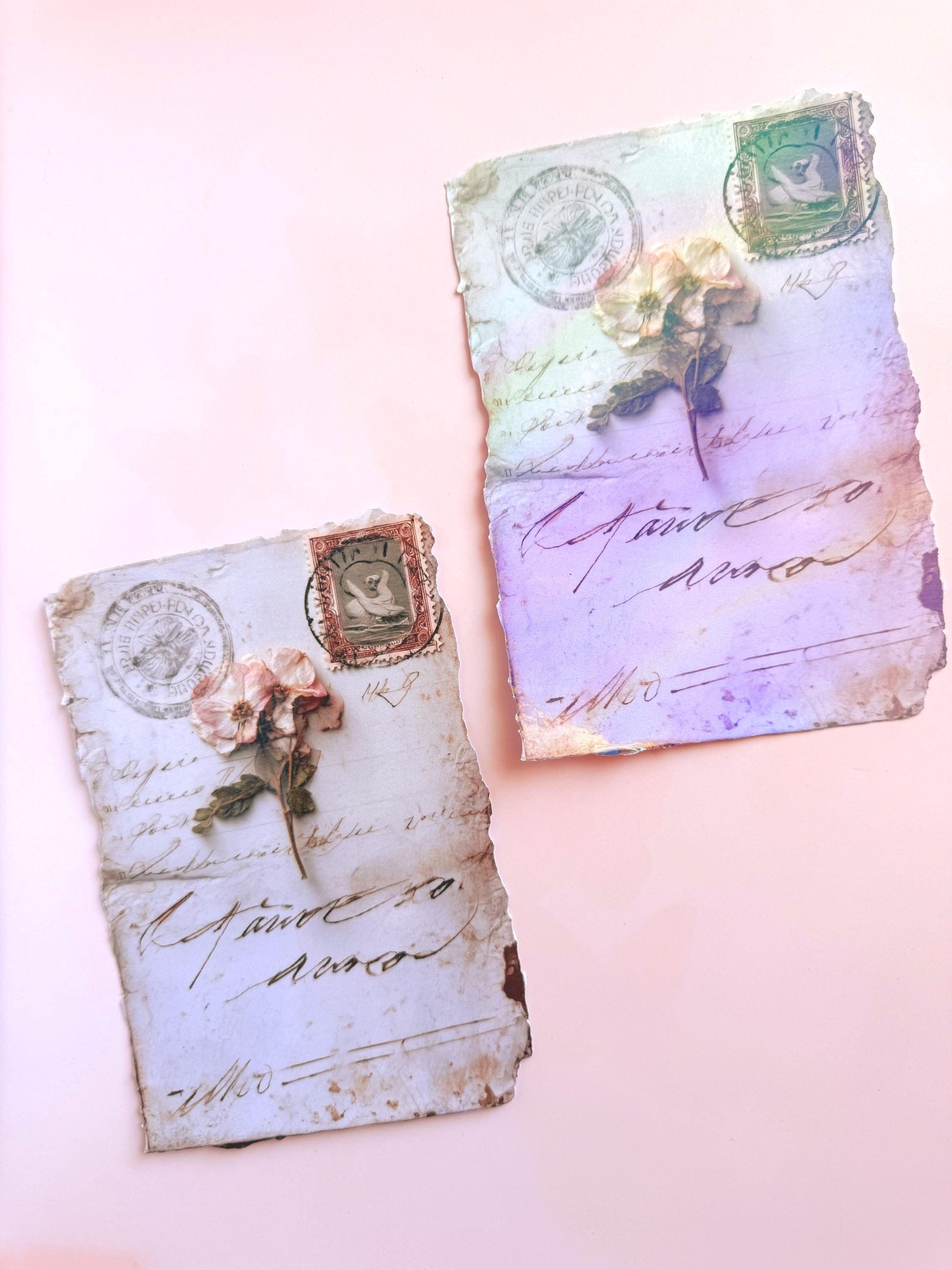 Vintage Letter Kindle Insert Skin - Aesthetic E-Reader Decal - Old Paper & Flower Design - Matte or Shimmer Finish - Unique Book Lover Gift - The Sticker Era