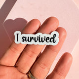 "I Survived" & "Blessed" Sticker Bundle | Faith Resilience Inspirational Decal Pack by The Sticker Era