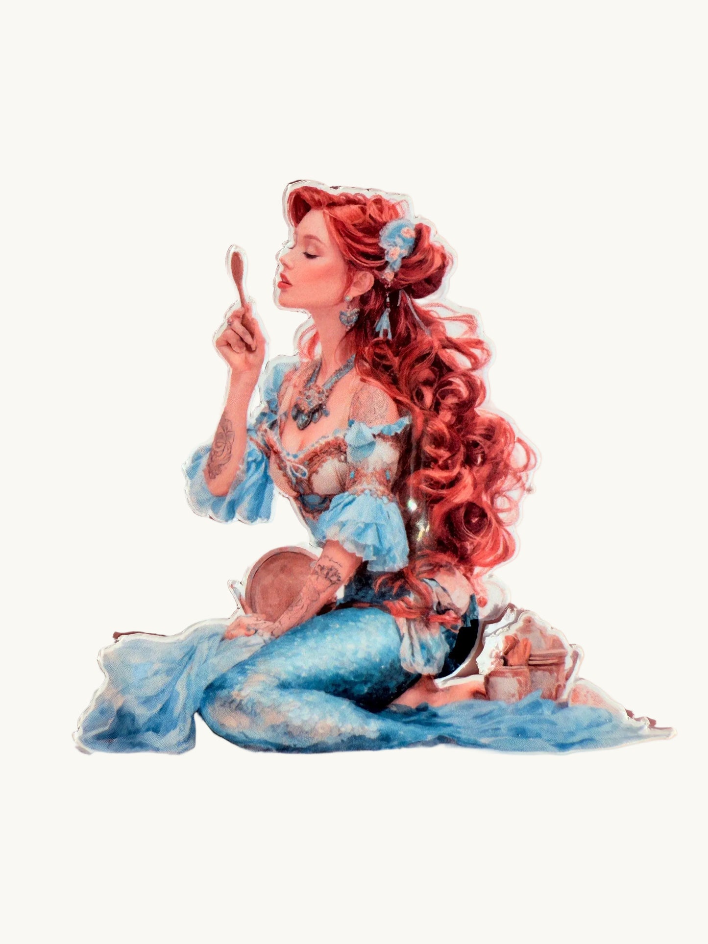 Tattooed Mermaid Sticker Pack | Reading Siren Vinyl Decals | Fantasy Book Lover Sticker Bundle | Waterproof Laptop Water Bottle Decals - The Sticker Era