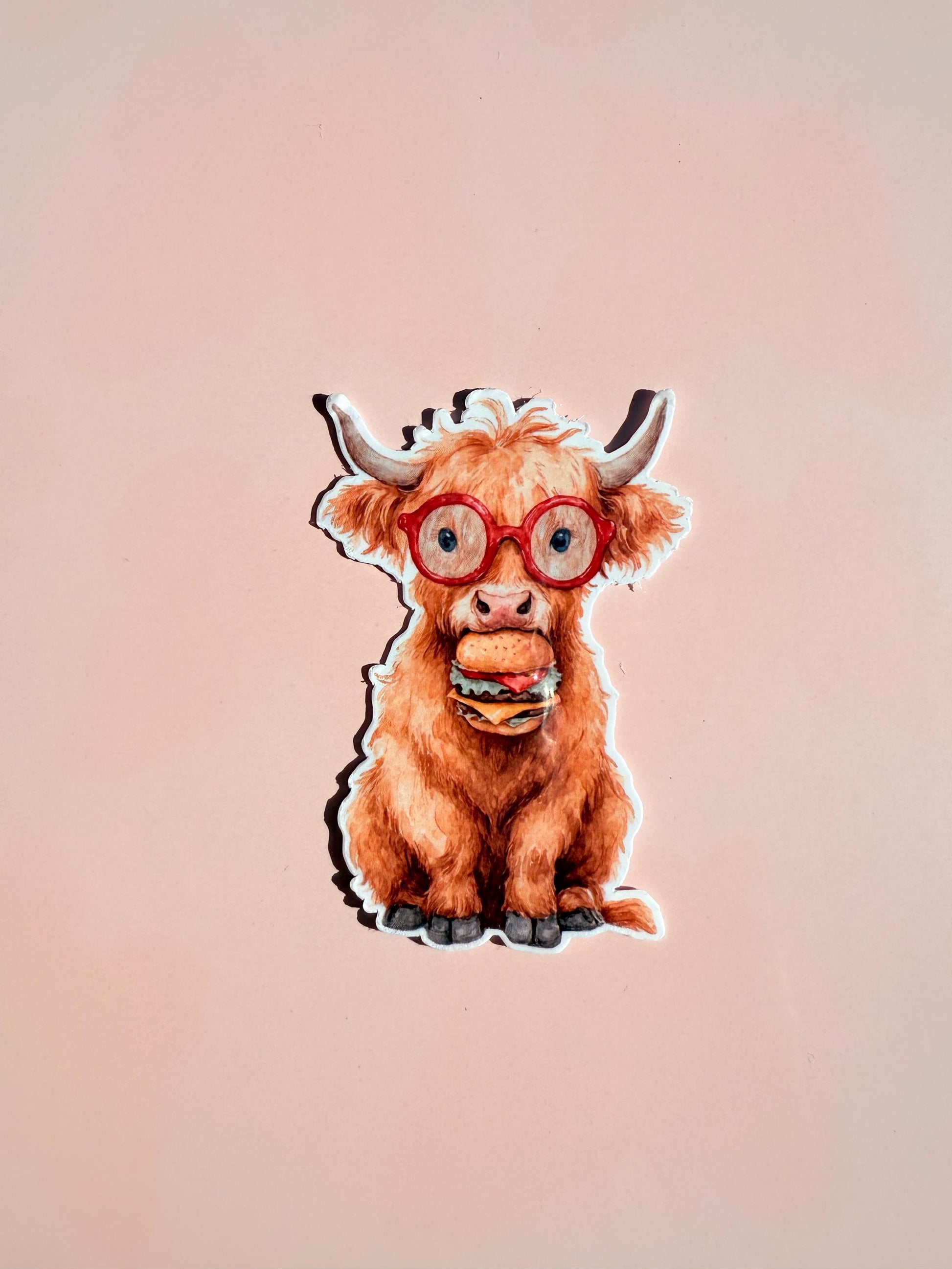 Cute Highland Cow Sticker Pack | Funny Cow Reading Decals | Animal Lover Vinyl Sticker Bundle | Bookworm Farm Animal Laptop Decor| gift - The Sticker Era