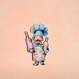 Cute Chef Sticker | Funny Mustache Cook & Wine Lover Vinyl Decal by The Sticker Era