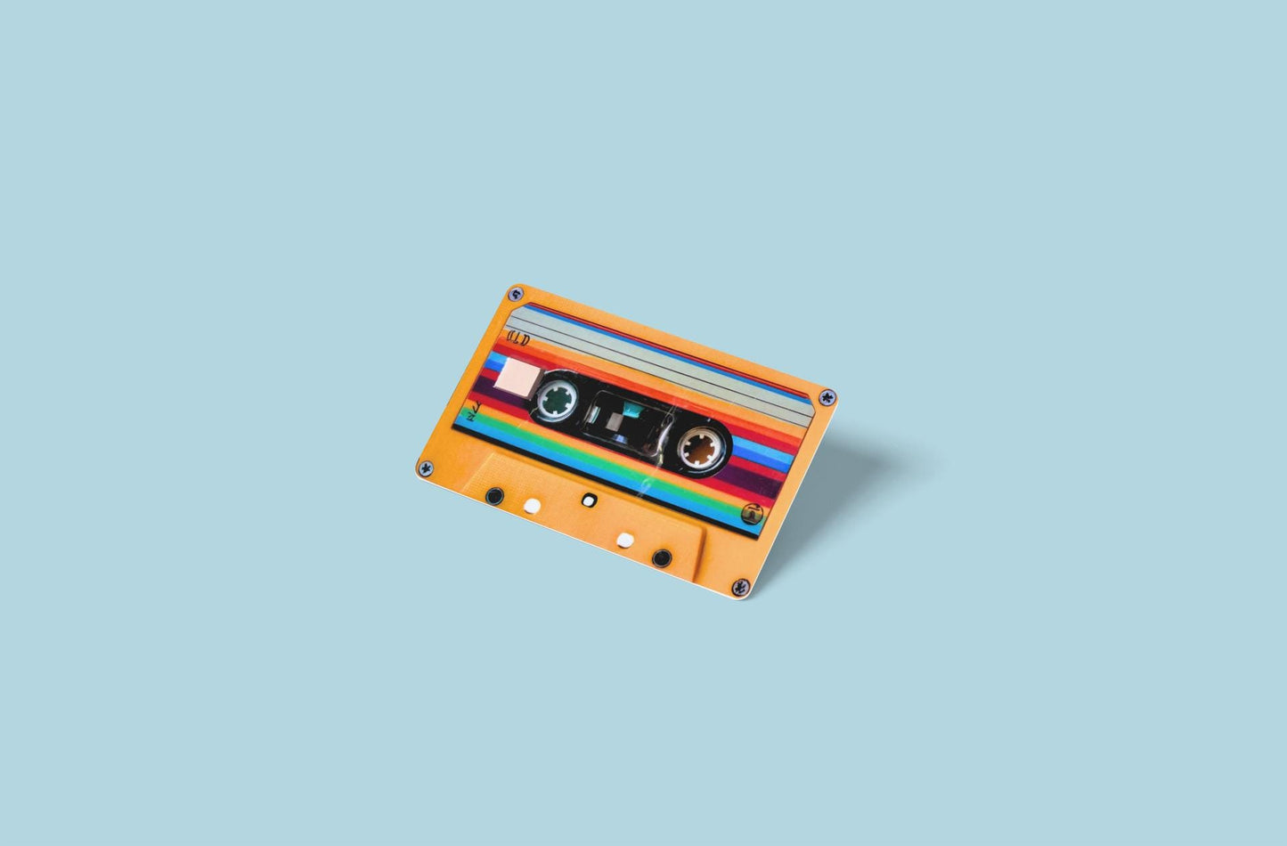 Retro Cassette Tape Debit Card Skin - Rainbow Stripes - 80s 90s Nostalgia - Unique Vinyl Sticker for Payment Cards - The Sticker Era