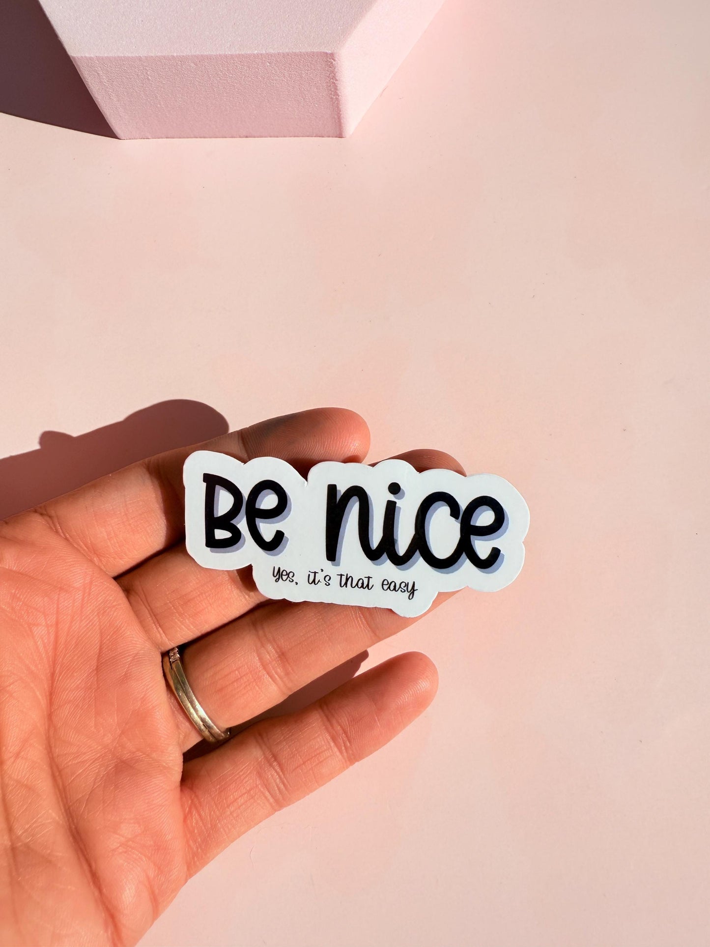 Be Nice Motivational Sticker - 2.6 Positive Vibes Vinyl Decal - Kindness Reminder Laptop Water Bottle Journal Aesthetic Sticker -gift idea - The Sticker Era