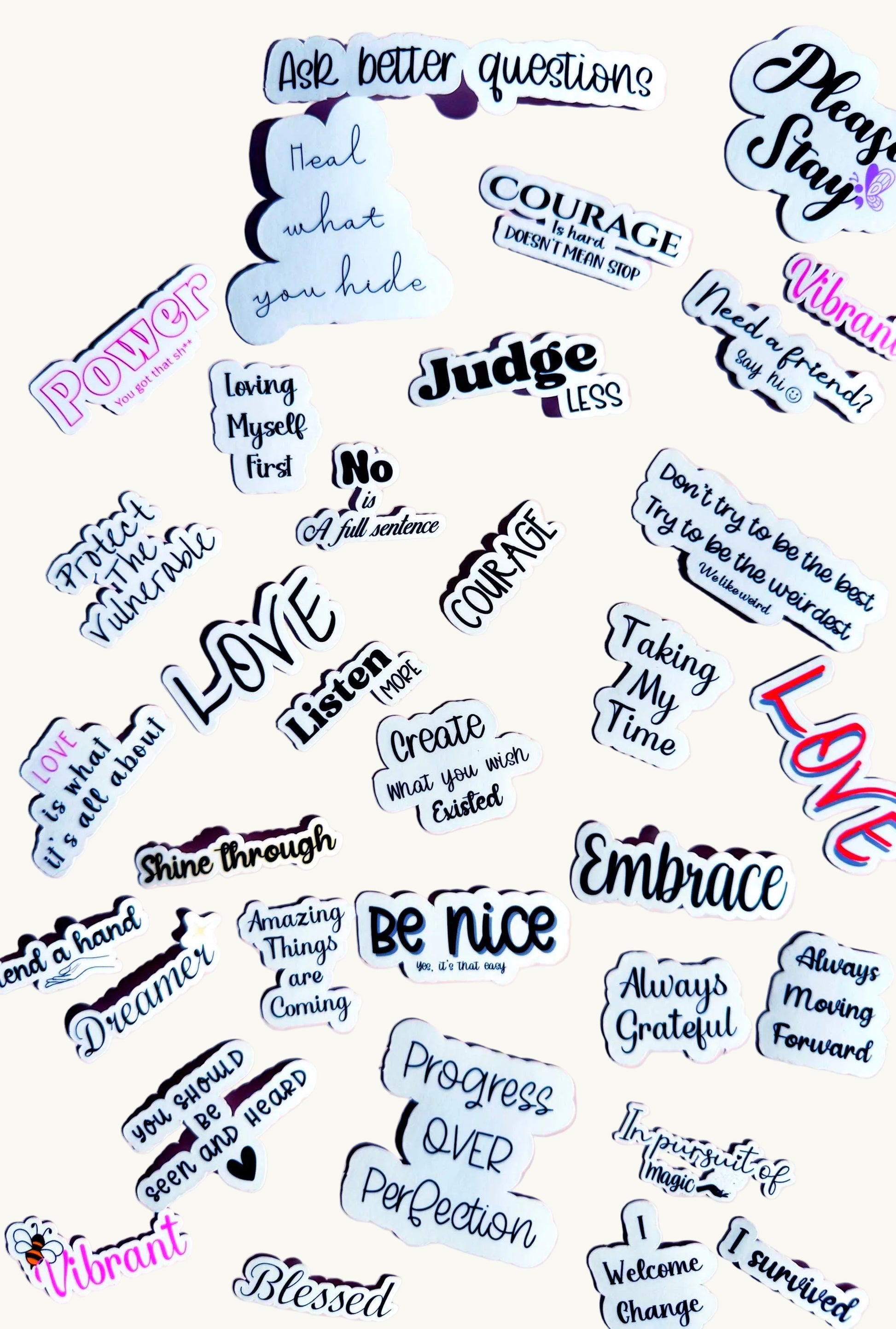 Motivational Sticker Bundle -Over 35 Inspirational Quotes & Positive Affirmations - Self-Love Mental Health Vinyl Decal Pack| Gift Set - The Sticker Era