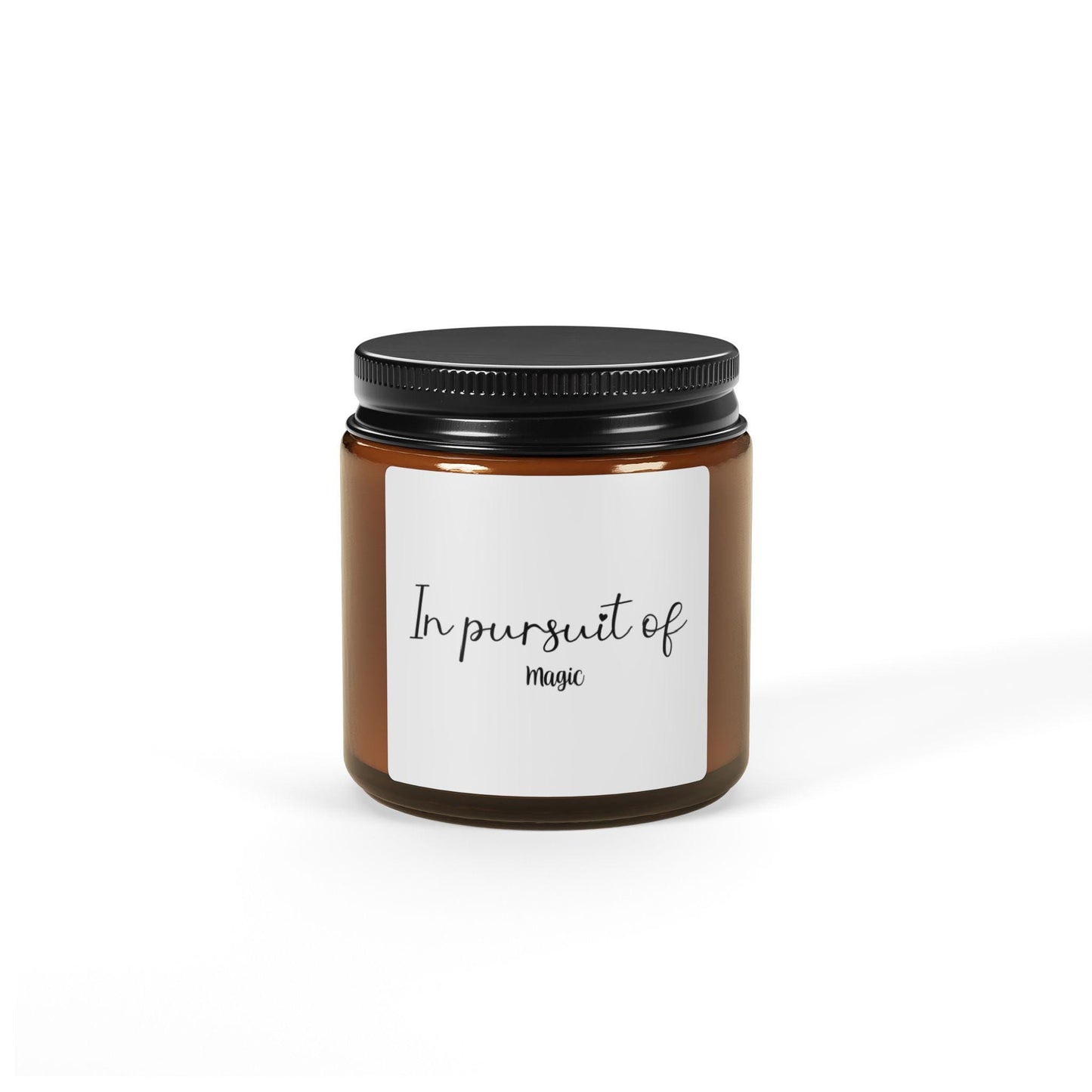 In Pursuit Of Magic Candle | Scented Soy Candle | Amber Jar Home Decor | Cozy Relaxation Gift | Unique Eco-Friendly Spiritual Candle - The Sticker Era