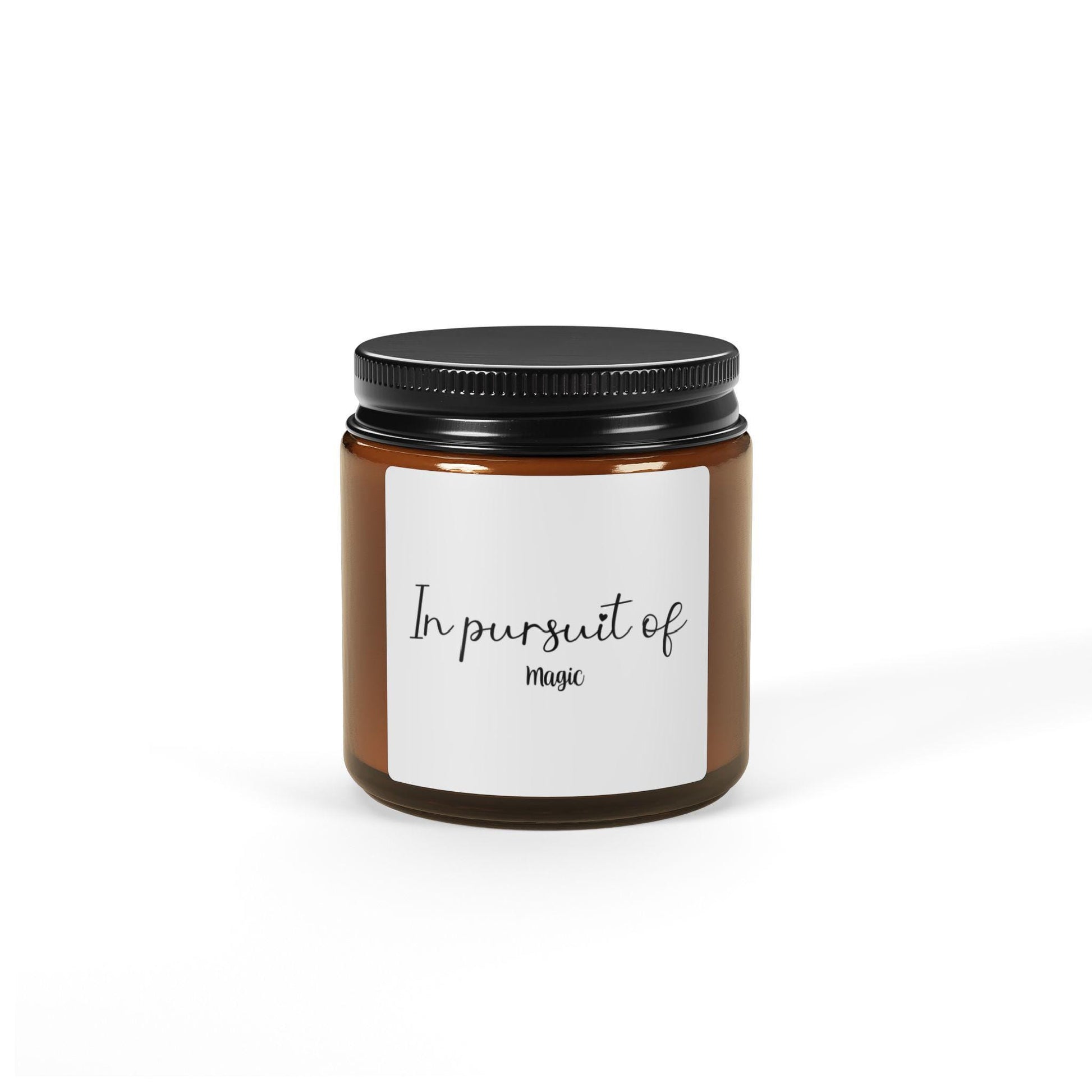 In Pursuit Of Magic Candle | Scented Soy Candle | Amber Jar Home Decor | Cozy Relaxation Gift | Unique Eco-Friendly Spiritual Candle - The Sticker Era