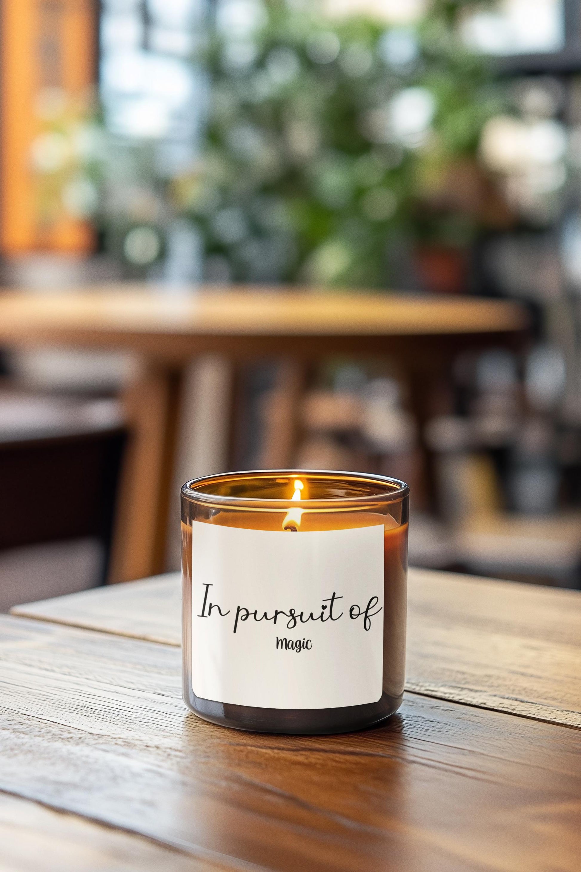 In Pursuit Of Magic Candle | Scented Soy Candle | Amber Jar Home Decor | Cozy Relaxation Gift | Unique Eco-Friendly Spiritual Candle - The Sticker Era