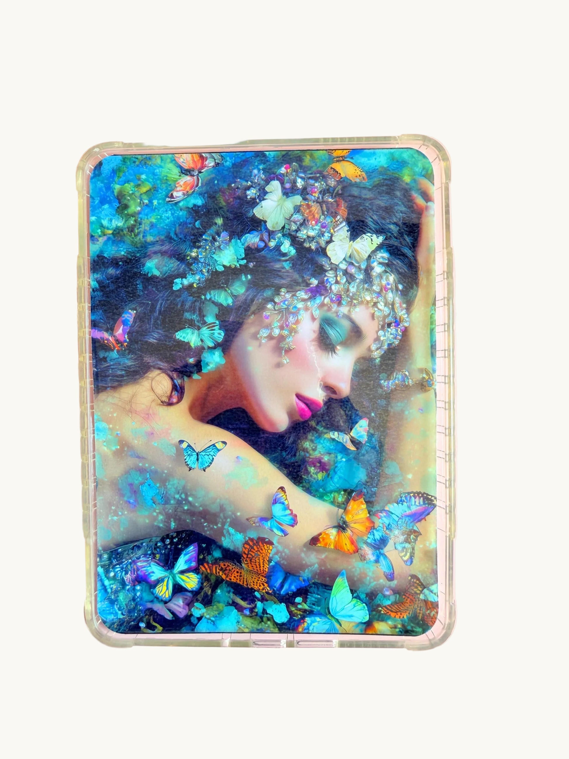 Ethereal Butterfly Muse Kindle Back Insert | Physical Clear Case Card | Aesthetic E-reader Decor |Sparkly Holographic Option | Book Gift - The Sticker Era