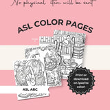 Adult Coloring Book Printable, ASL Sign Language Art, 62 Pages PDF Bundle, Instant Download by The Sticker Era