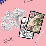 Adult Coloring Book Printable, ASL Sign Language Art, 62 Pages PDF Bundle, Instant Download by The Sticker Era