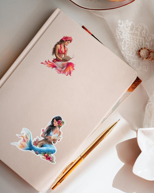 Hawaiian Mermaid Sticker bundle - Tropical Fantasy Vinyl Stickers by The Sticker Era