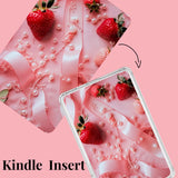 Strawberry Coquette Kindle Insert | Pink Pearl Aesthetic E-Reader Skin by The Sticker Era