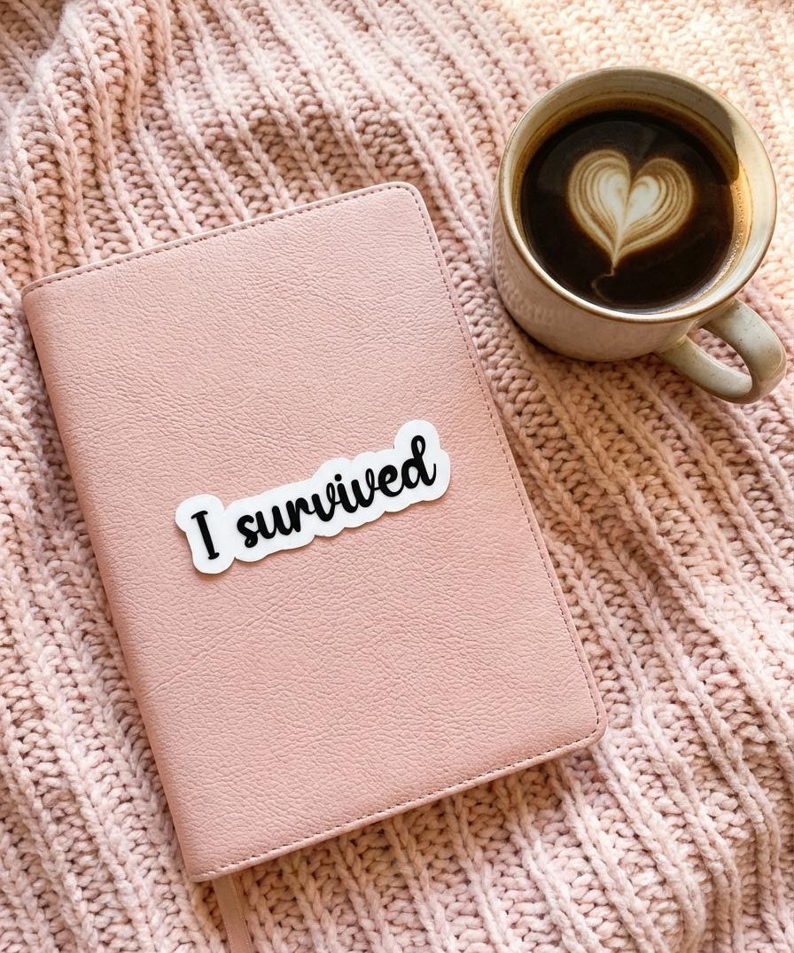 "I Survived" & "Blessed" Sticker Bundle | Faith Resilience Inspirational Decal Pack by The Sticker Era