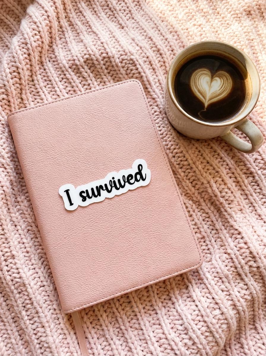 "I Survived" & "Blessed" Sticker Bundle | Faith Resilience Inspirational Decal Pack by The Sticker Era