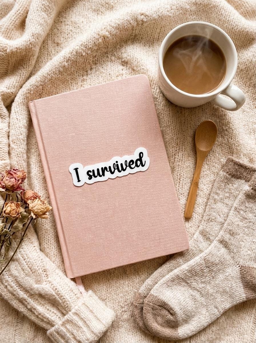 "I Survived" & "Blessed" Sticker Bundle | Faith Resilience Inspirational Decal Pack by The Sticker Era