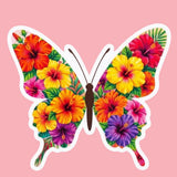 Tropical Hibiscus Butterfly Sticker Bundle — 3 Stickers by The Sticker Era