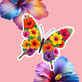 Tropical Hibiscus Butterfly Sticker Bundle — 3 Stickers by The Sticker Era