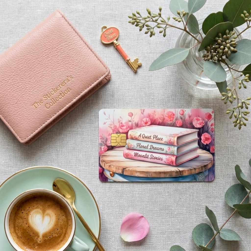 Dreamy Pastel Book Stack| Card Skin by The Sticker Era