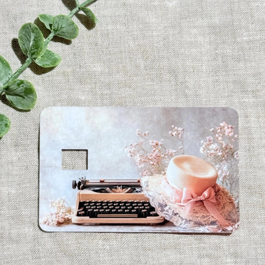 Vintage Typewriter Debit Card Skin – Dark Academia Writer Card Cover – Sticker Era by The Sticker Era
